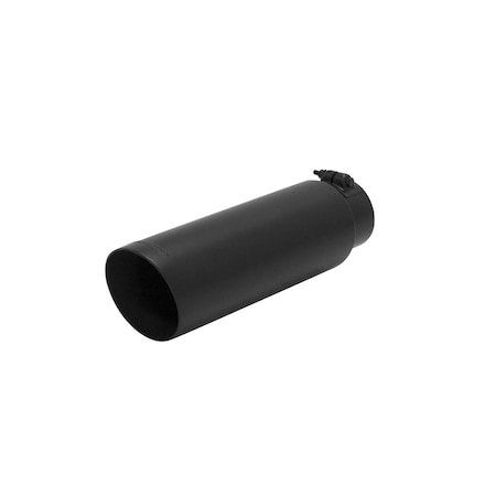 EXHAUST TIP, LOGO EMBOSSED, SS, BLACK CERAMIC COATED, DOUBLE WALL, ANG